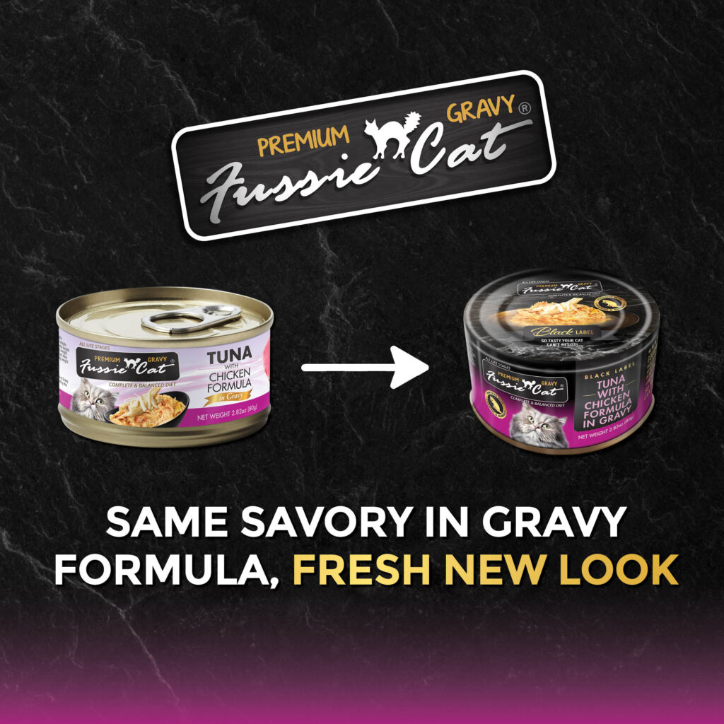 Fussie Cat Wet Food Black Label Tuna/Chicken in Gravy 2.82oz