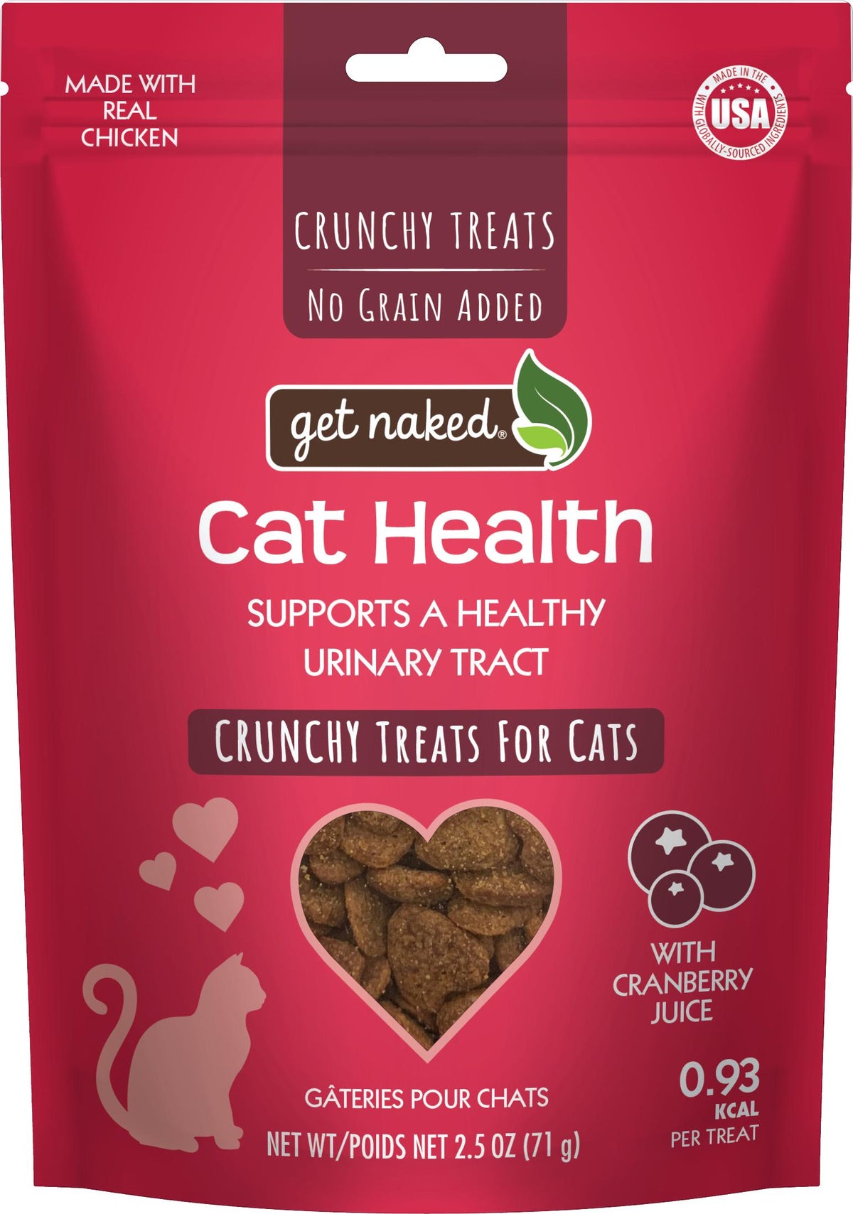 Get Naked Cat Urinary Health with Cranberry Juice Crunchy Treats (2.5oz)