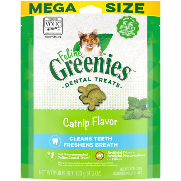 Greenies Dental Treats Catnip Flavor for Cats (4.6oz)