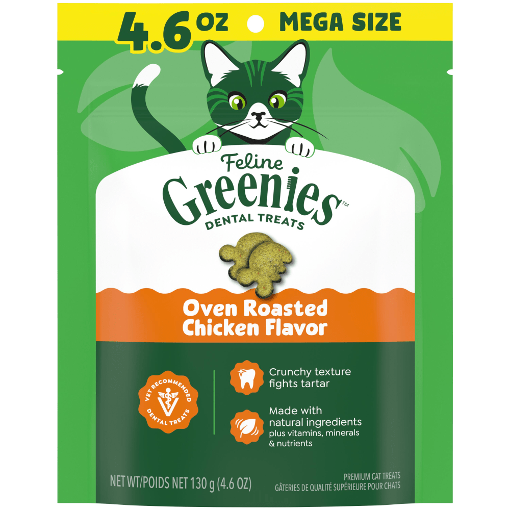 Greenies Dental Treats Oven Roasted Chicken Flavor for Cats (4.6oz)