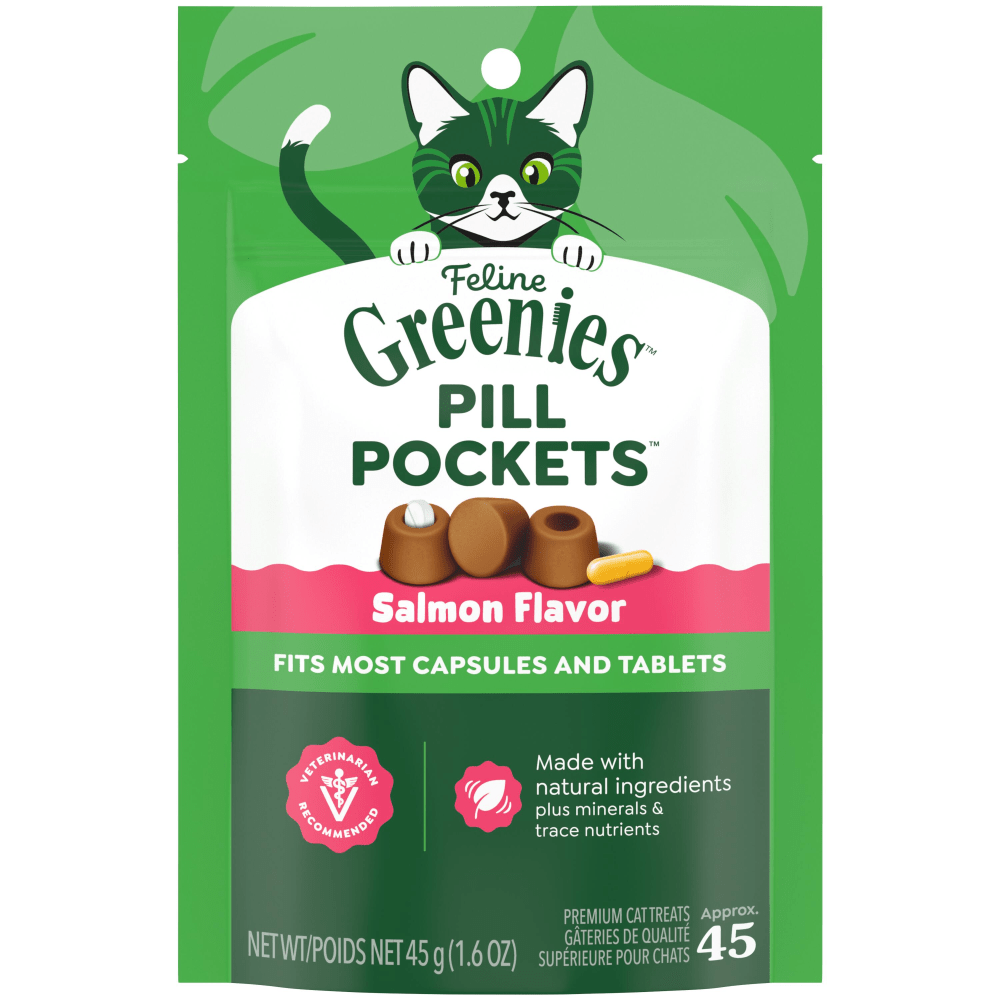 Greenies Feline Pill Pockets Salmon Flavor Cat Treats (45 Count)