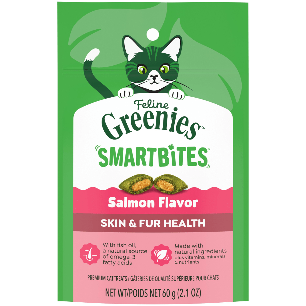 Greenies SmartBites Skin & Fur Health Salmon Flavor Cat Treats (2.1oz)