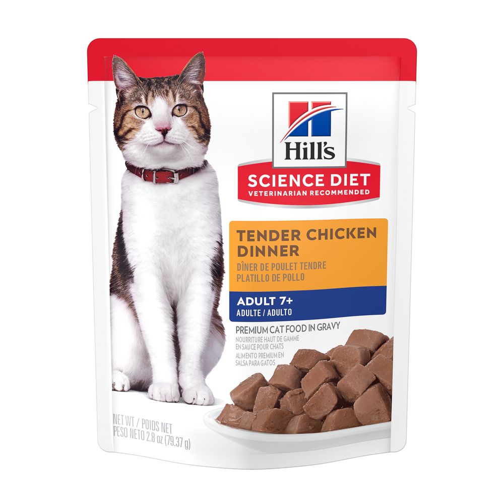 Hill's Science Diet Adult 7+ Tender Chicken Dinner Wet Cat Food (2.8oz pouch)