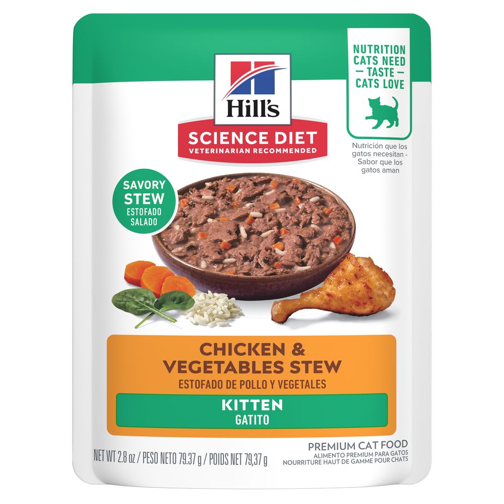 Hill's Science Diet Chicken & Vegetable Stew Wet Kitten Food (2.8oz pouch)