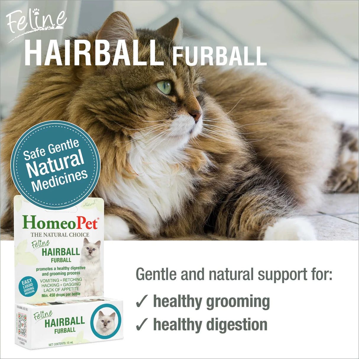 Bola de pelo felina HomeoPet 15 ml