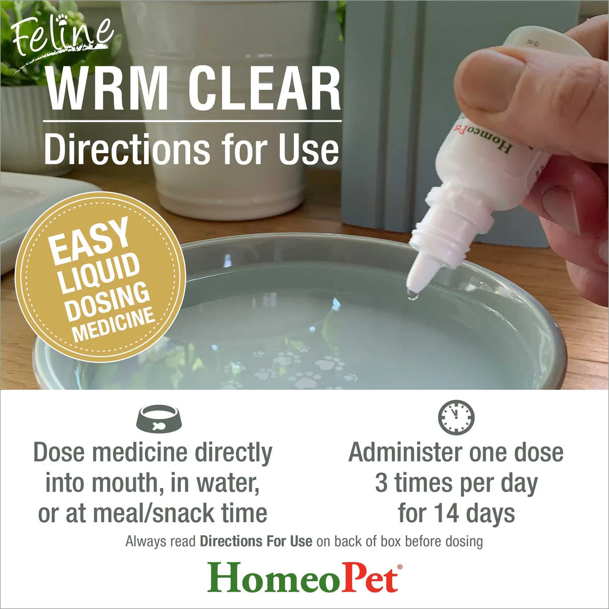 HomeoPet Feline WRM Clear for Cats