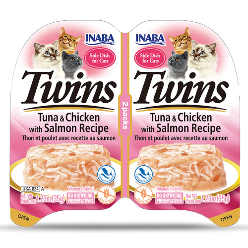 Inaba Twins Tuna, Chicken & Salmon Wet Cat Food (Split Pack- 2.46oz)