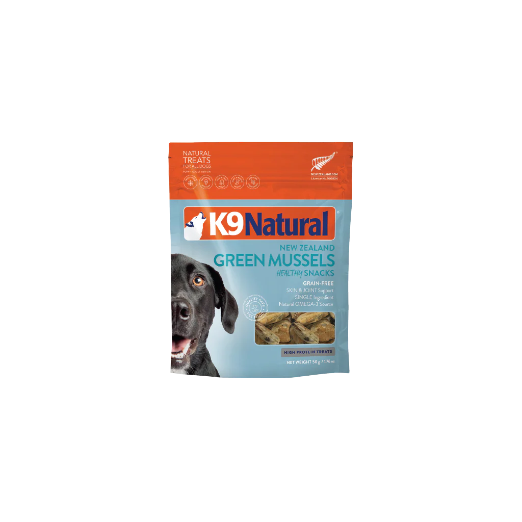 K9 Naturals Freeze Dried Green Mussels Dog Treats (1.76oz Bag)