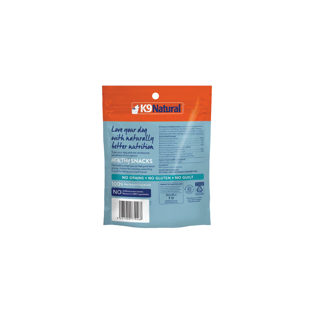K9 Naturals Freeze Dried Green Mussels Dog Treats (1.76oz Bag)