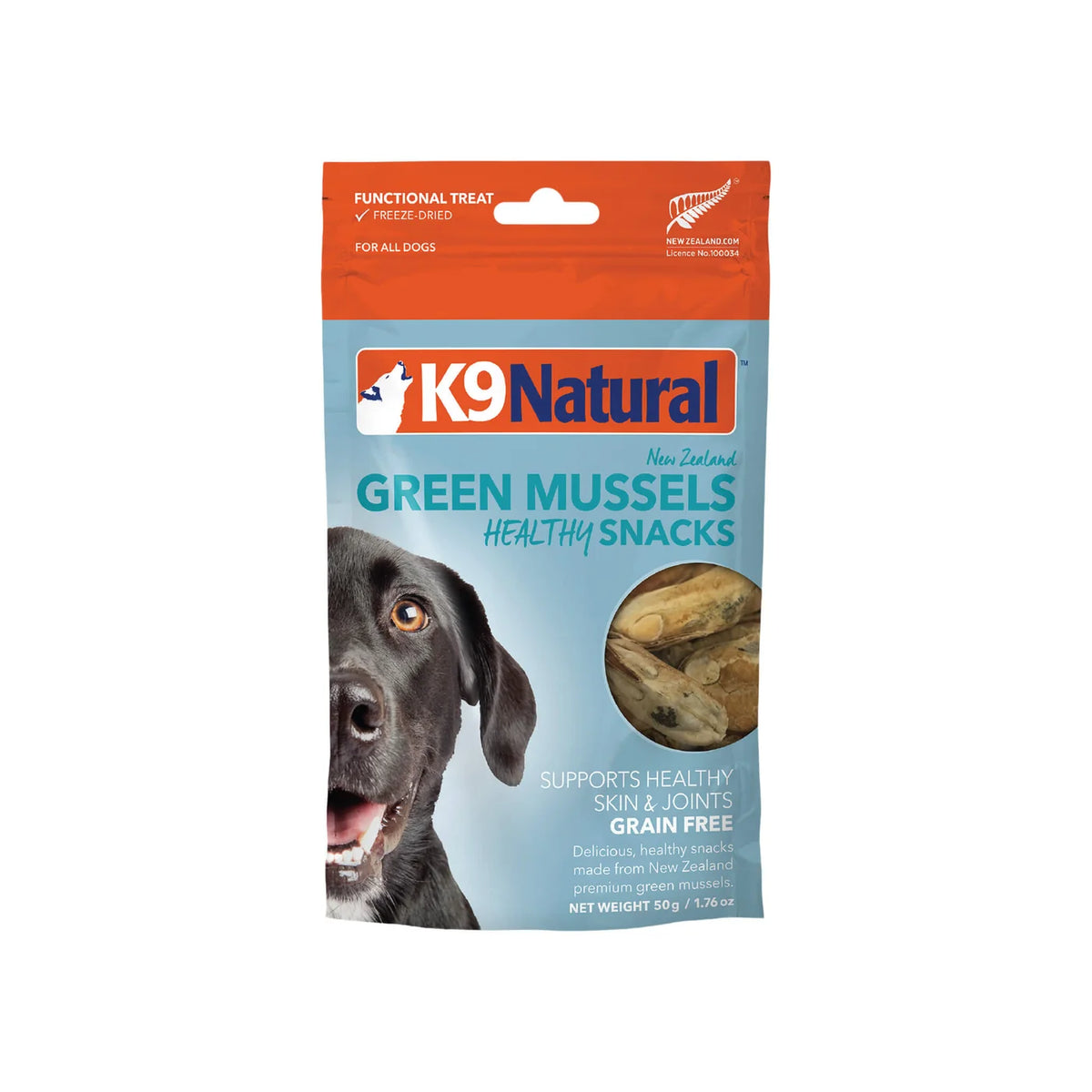 K9 Naturals Freeze-Dried Green Mussels Dog Treats (1.76oz Bag)