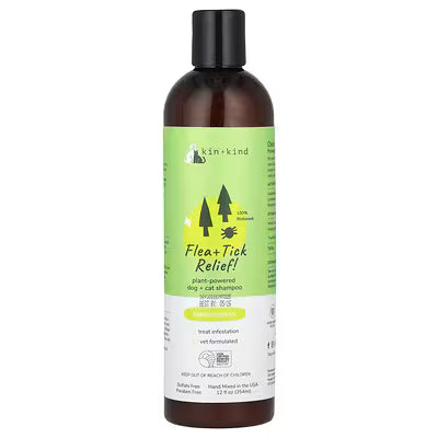 Kin+Kind Flea & Tick Treatment Lemongrass Dog & Cat Shampoo (12oz)