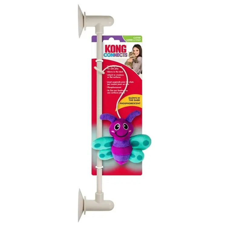 Kong Connects Glow Firefly Purple Cat Toy