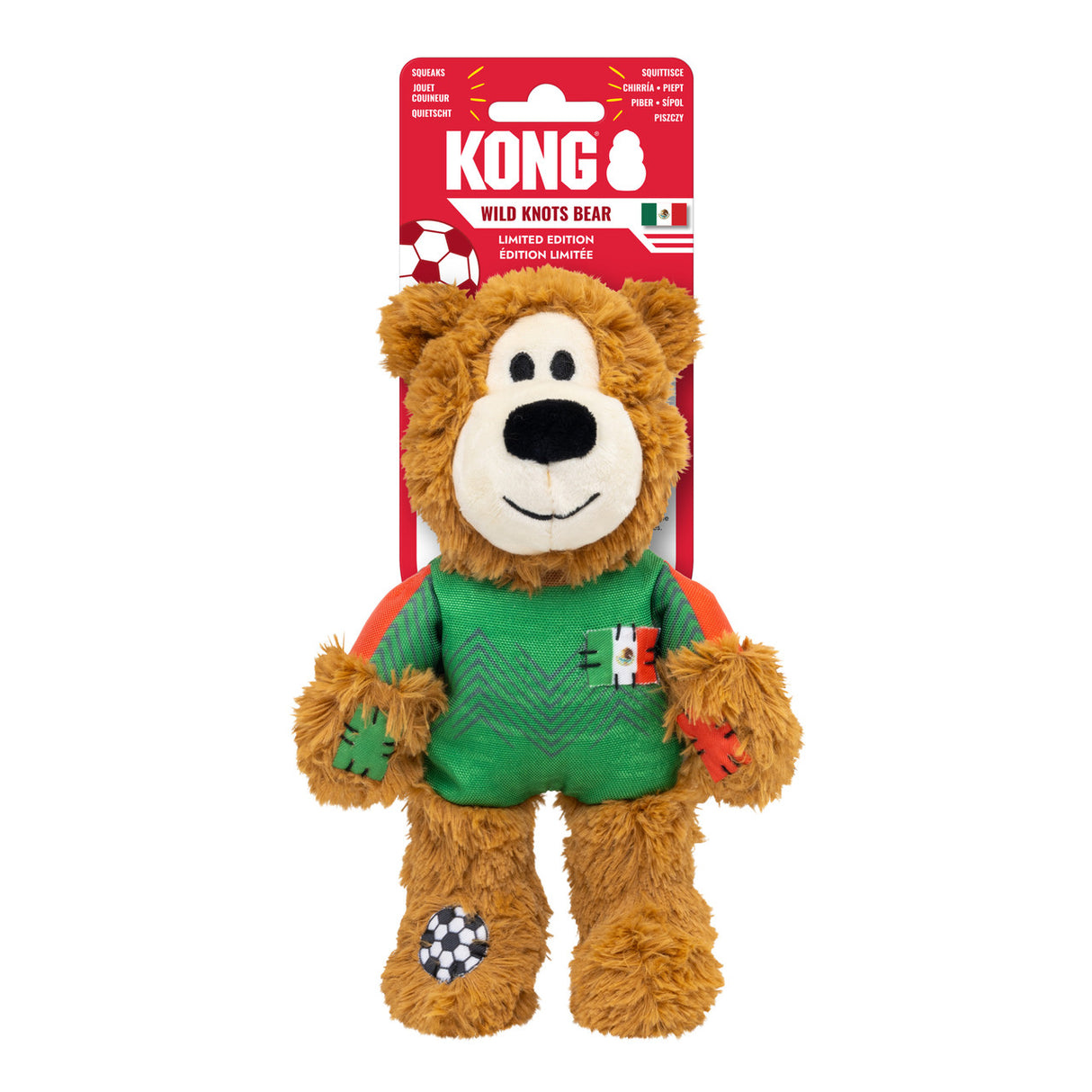 Kong Wild Knots Sport Bear Dog Toy - Mexico (Medium)
