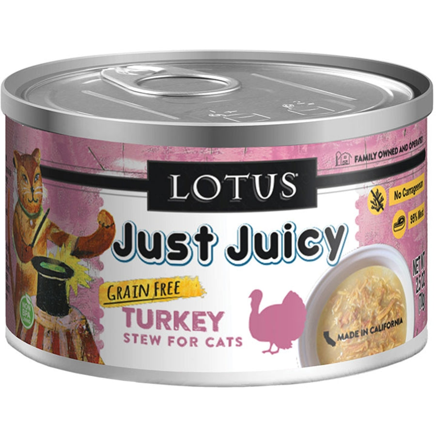 Lotus Just Juicy Grain Free Turkey Stew Wet Cat Food (2.5oz can)
