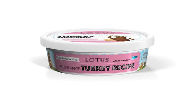 Lotus Raw Frozen Cat Food Free-Range Turkey 3.75oz