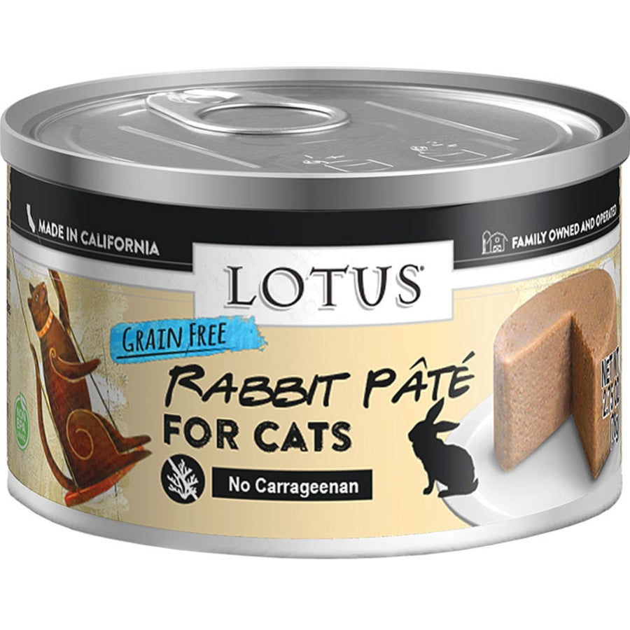 Lotus Grain Free Rabbit Pate Wet Cat Food (2.75oz can)
