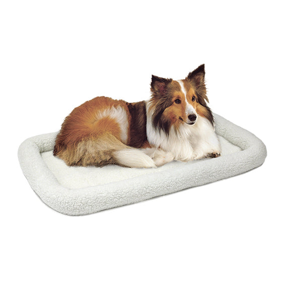 Midwest Quiet Time Soft White Fleece Bolster Bed 36''
