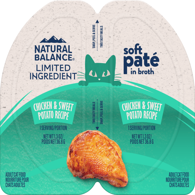 Natural Balance Limited Ingredient Chicken & Sweet Potato Soft Pate Split Cup Wet Cat Food (2.6oz)