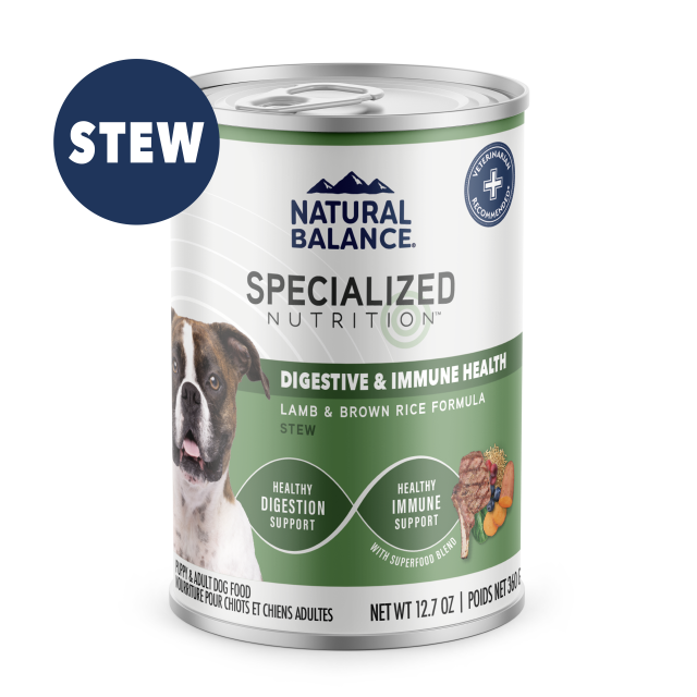 Natural Balance Dog Wet Food Digestive & Immune Health Stew With Lamb & Brown Rice 12.7oz