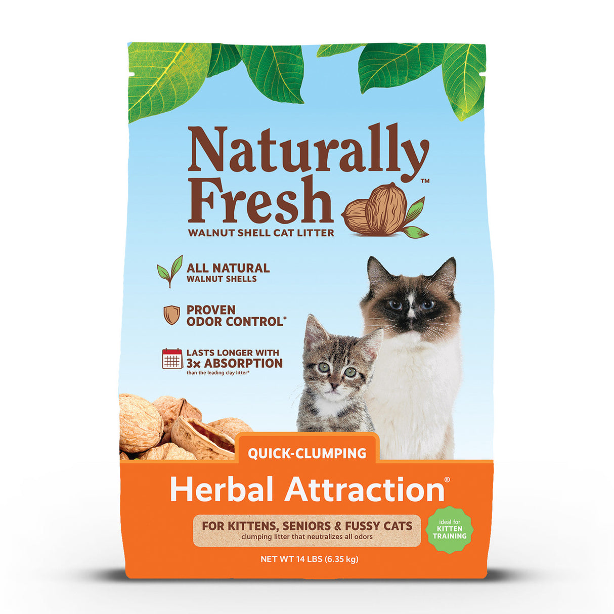 Naturally Fresh Walnut Shell Quick Clumping Herbal Attraction Cat Litter (14lb bag)