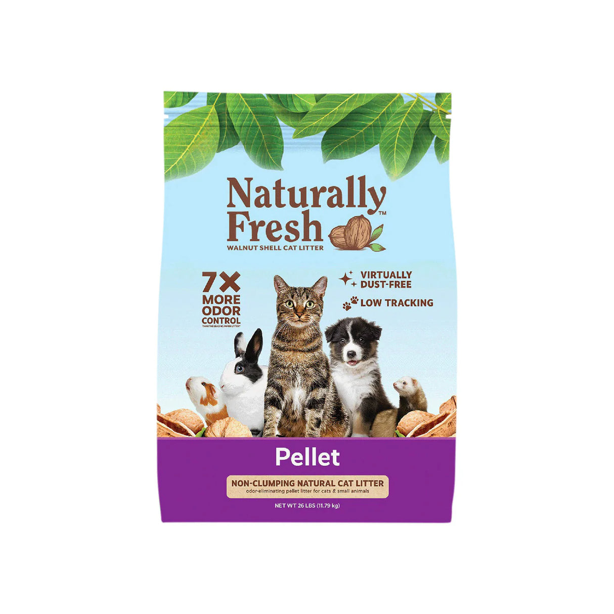 Naturally Fresh Walnut Shell Non-Clumping Pellet Cat Litter (10lb bag)