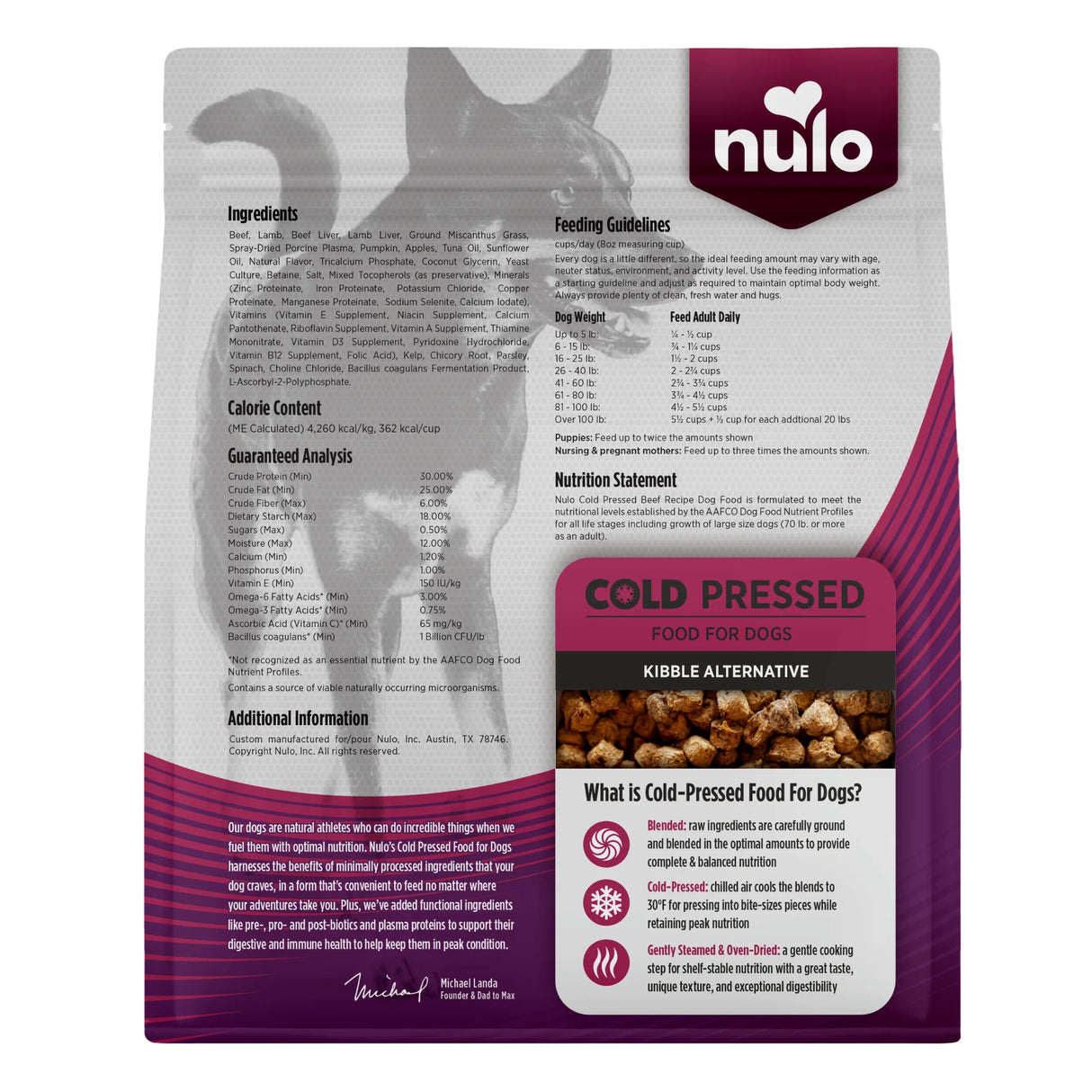 Nulo Dog Cold Pressed Food Beef 2.2lb