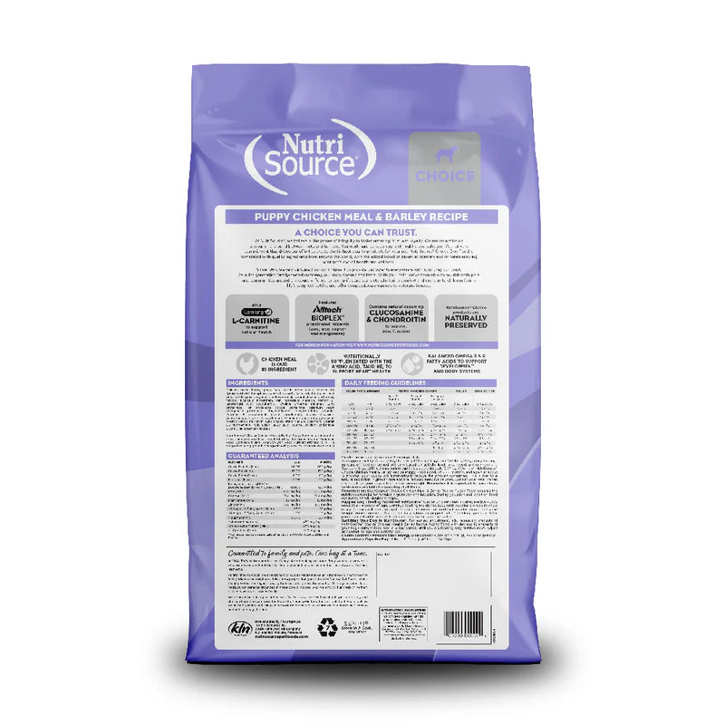 NutriSource Choice Chicken Meal & Barley Recipe Dry Puppy Food (5lb Bag)