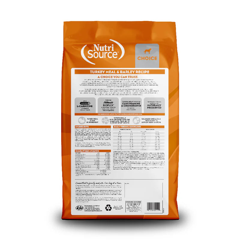 NutriSource Choice Turkey Meal & Barley Recipe Dry Dog Food (5lb bag)
