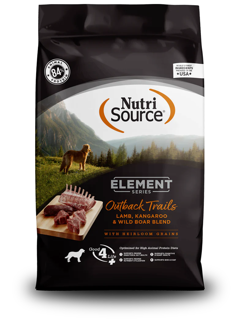 NutriSource Elements Outback Trails Lamb, Kangaroo & Wild Boar Blend Dry Dog Food (4lb Bag)