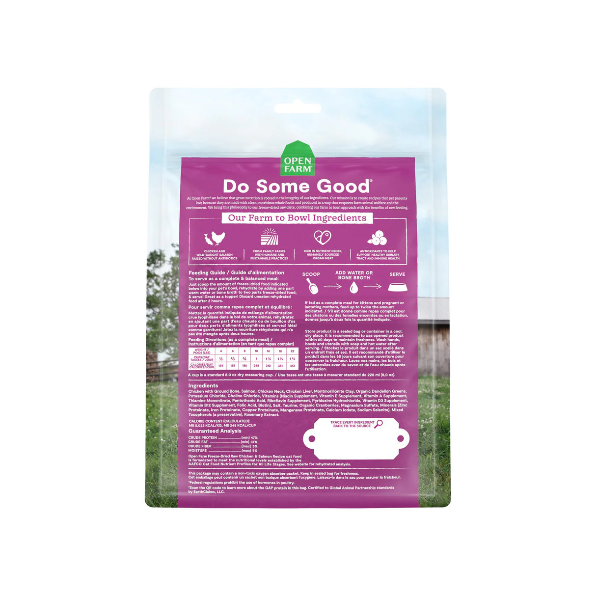 Ferme ouverte C FD Poulet cru et saumon 9 oz