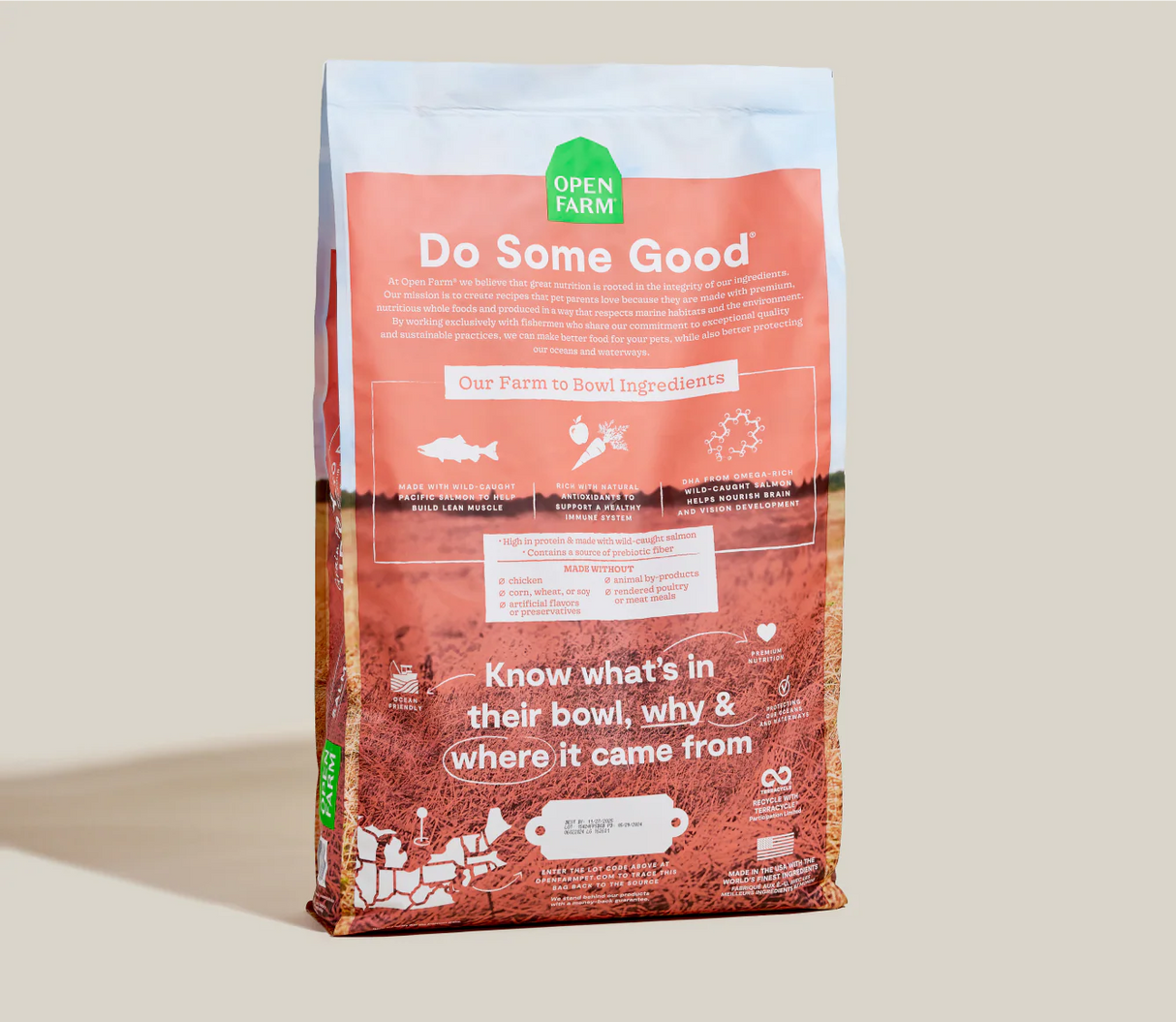 פתוח חווה D דגן גיר חינם סלמון/בטטה 4lb