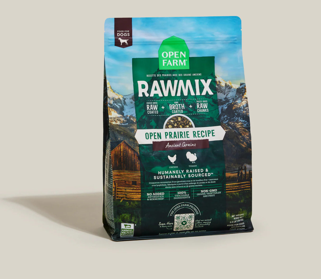 Open Farm Rawmix Ancient Grains Open Prairie Recipe Dry Dog Food (3.5lb Bag)