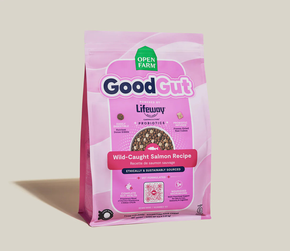 Open Farm GoodGut Wild Caught Salmon Dry Dog Food (3.5lb Bag)