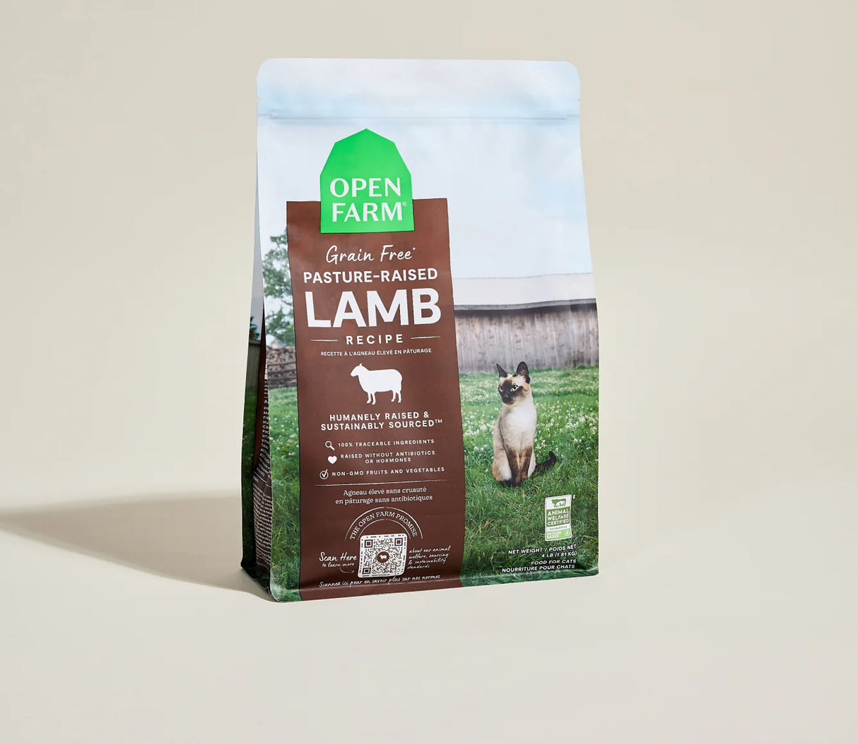 Open Farm Grain Free Pasture-Raised Lamb Recipe Dry Cat Food (2lb Bag)