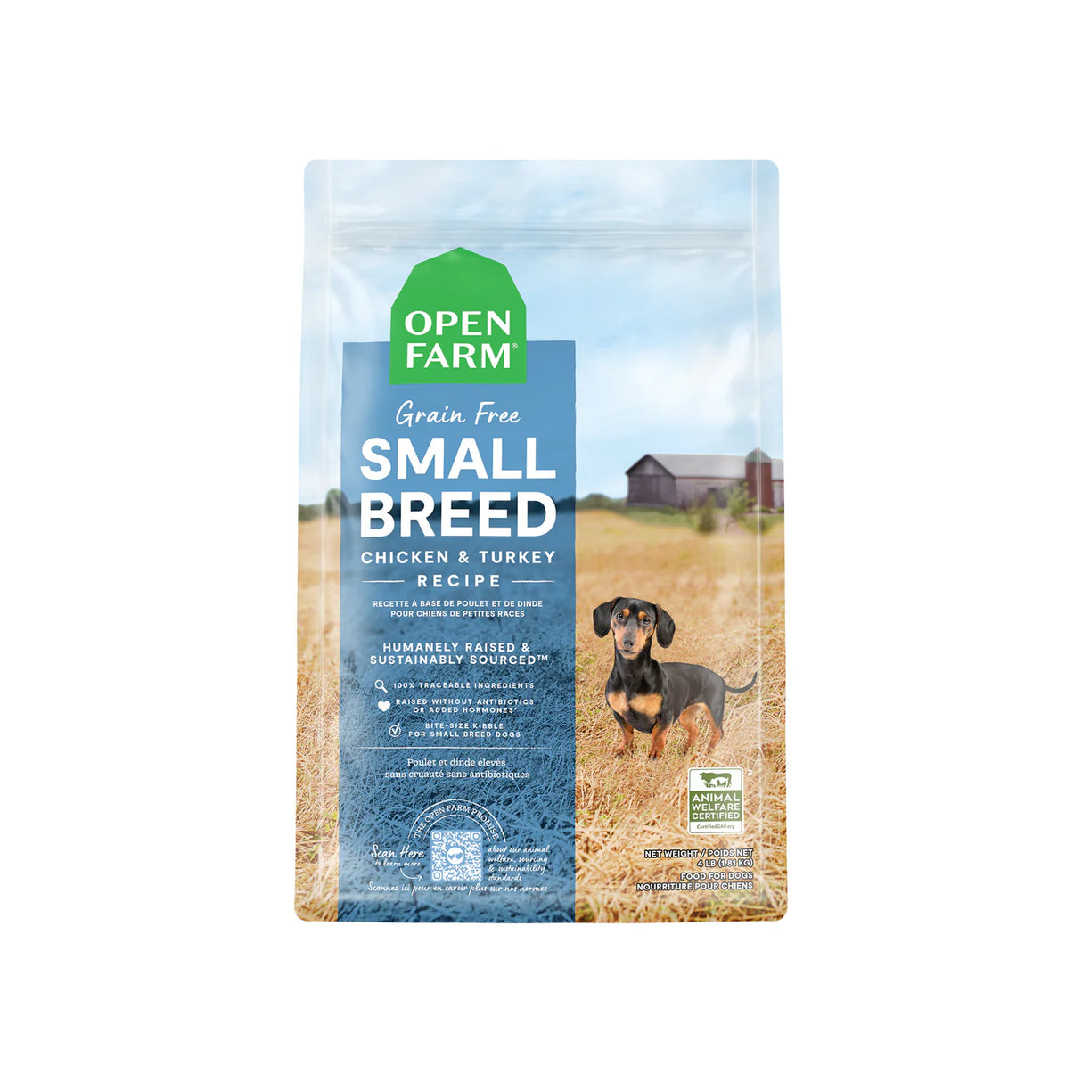 Open Farm Small Breed Grain Free Chicken & Turkey Dry Dog Food (4lb Bag)