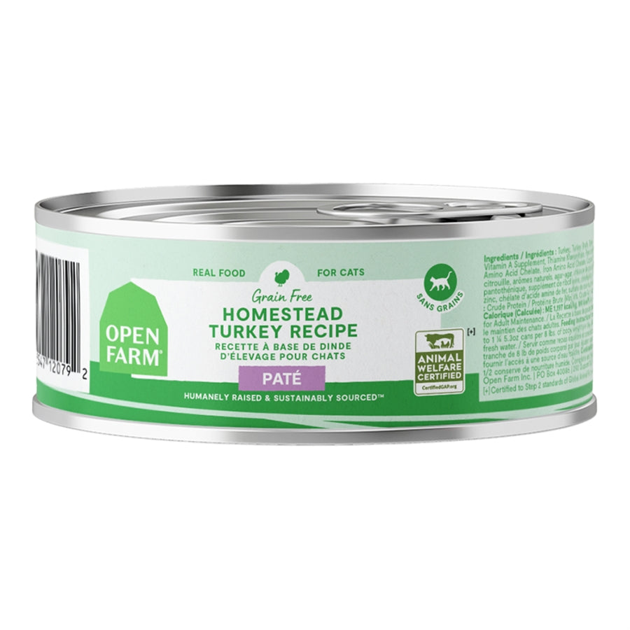 Open Farm Grain Free Pate Homestead Turkey Recipe Wet Cat Food (2.8oz can)