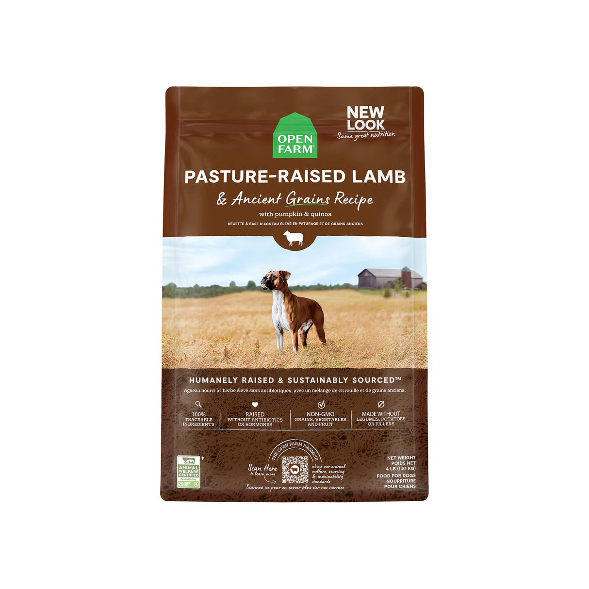 Open Farm Pasture-Raised Lamb & Ancient Grains Dry Dog Food (22lb Bag)