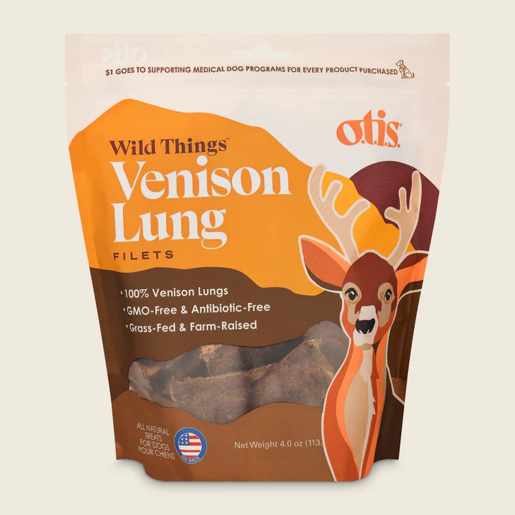 Otis Wild Things Venison Lung Filets Dog Treats (4oz Bag)