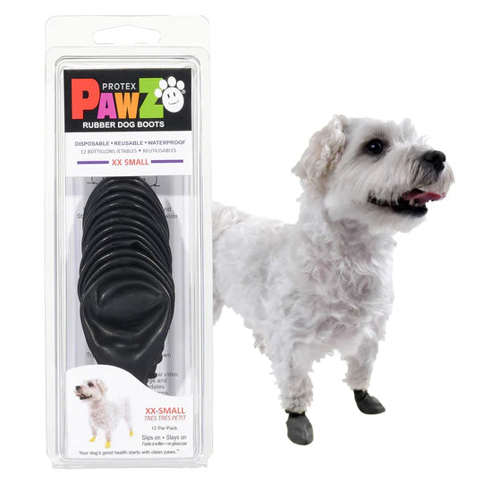 Pawz Boots en caoutchouc 12pk noir xxs