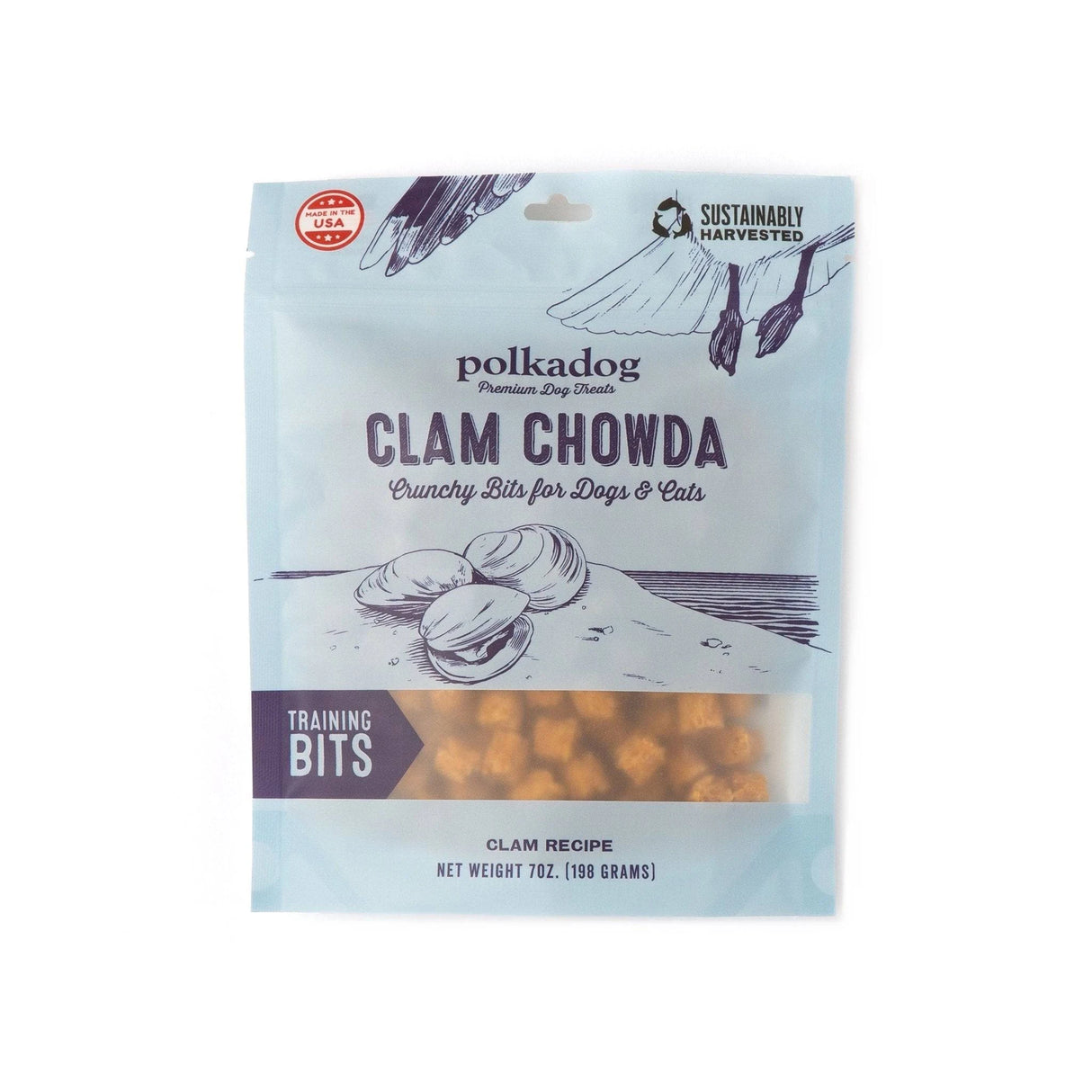 Trozos de chowda de almejas de Polka Dog Bakery, 7 oz