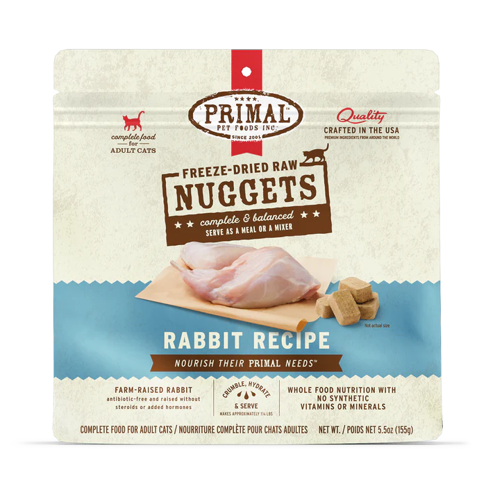 Primal C FD Feline Rabbit Formula Nuggets14oz