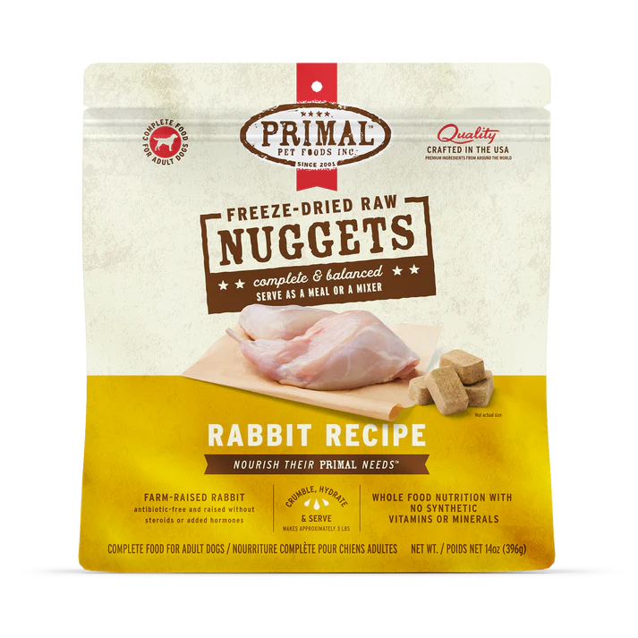 Primal Dog Freeze-Dried Rabbit Formula Nuggets 14oz