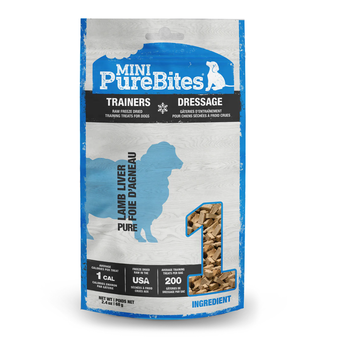 PureBites Freeze-Dried Mini Lamb Liver Dog Treats (2.4oz bag)