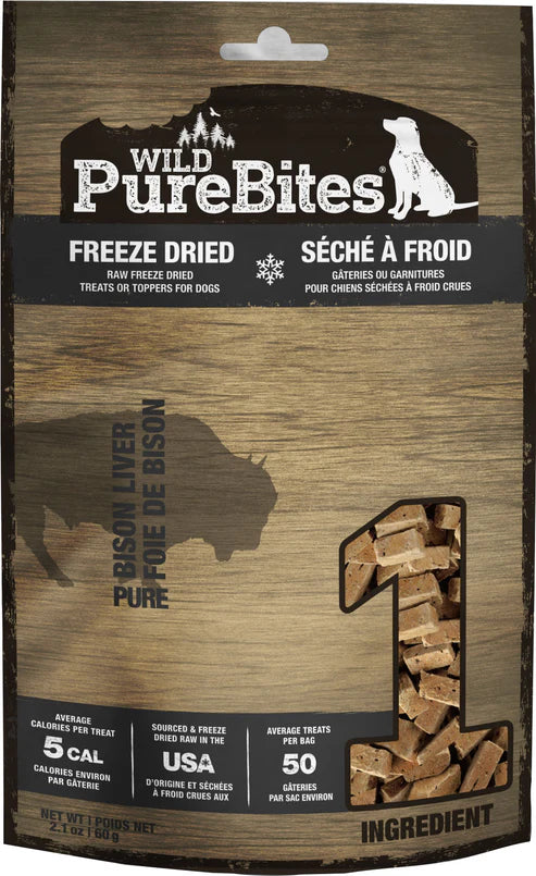 Pure Bites Dog Freeze-Dried Bison Liver Treats 2.1oz