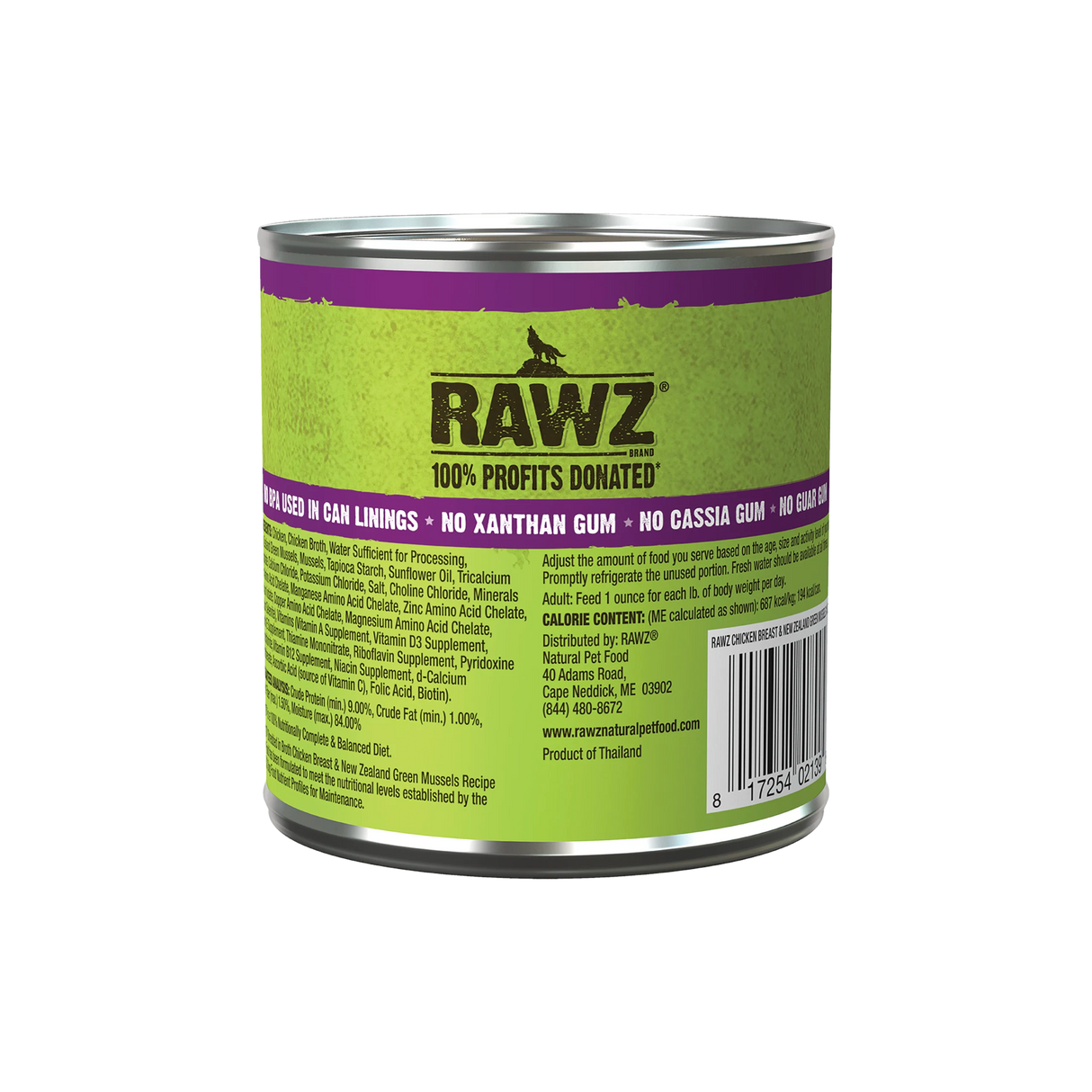 RAWZ Dog Wet Food Chicken Breast & New Zealand Green Muscles Shredded in Broth 12.5oz