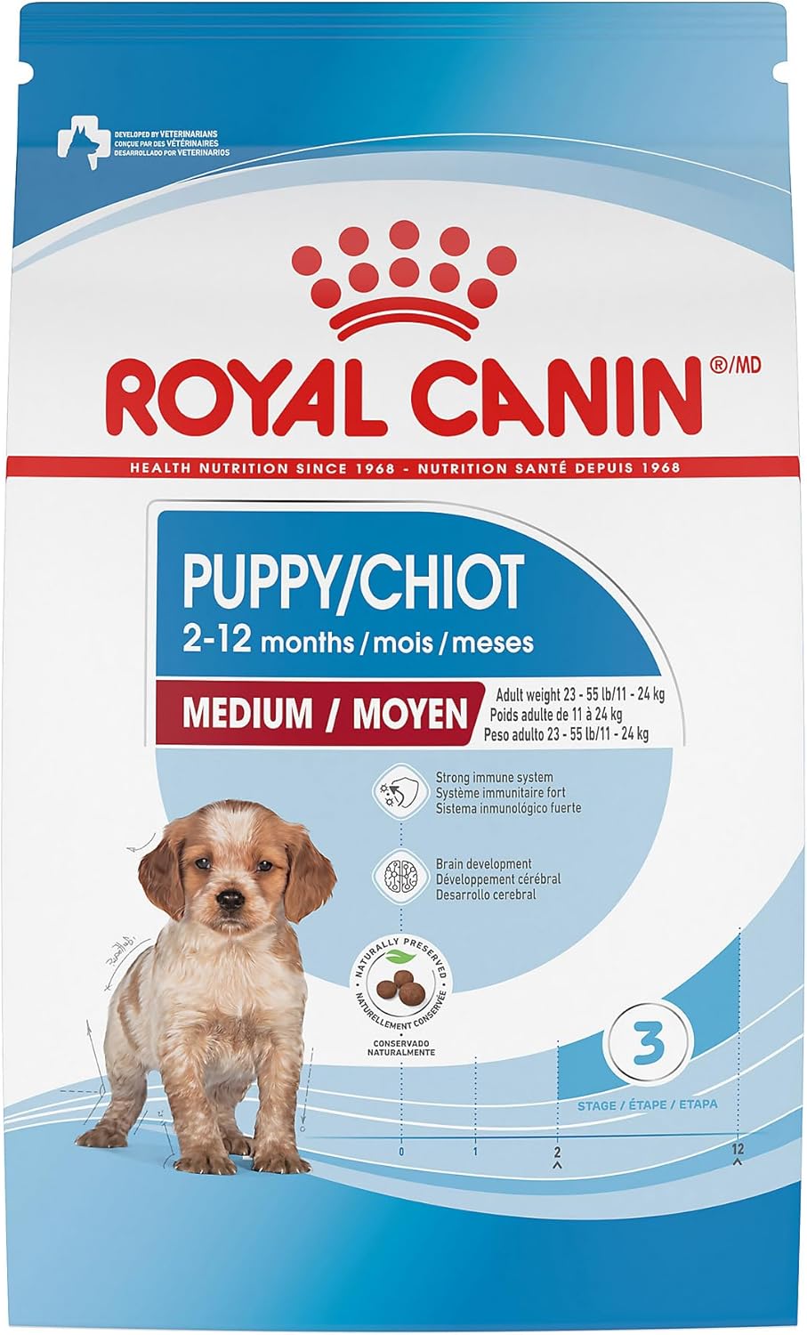 Royal Canin Dry Dog Food Medium Breed Puppy (23-55lb) 4lb