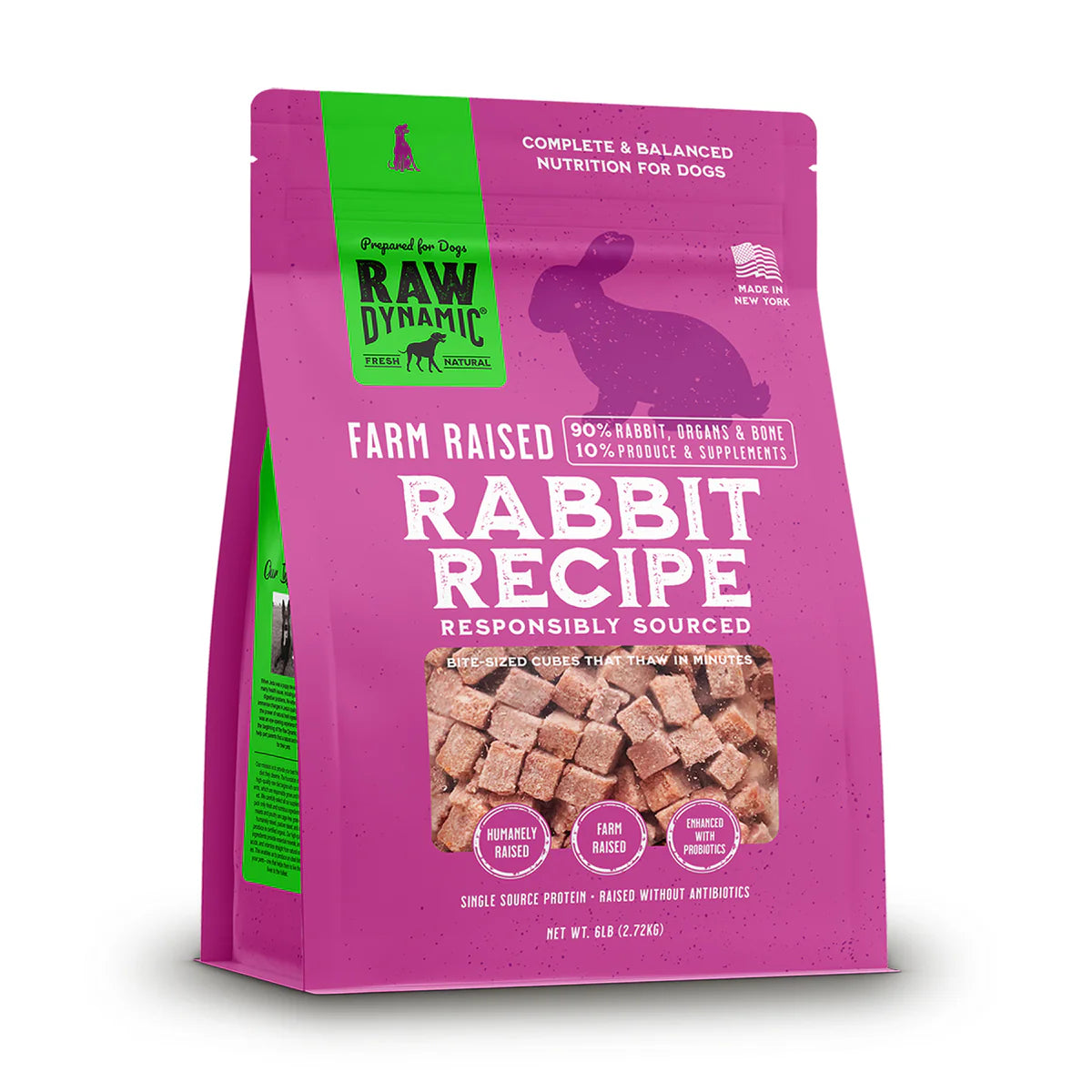 Raw Dynamic Raw Frozen Dog Food Farm Raised Rabbit Formula