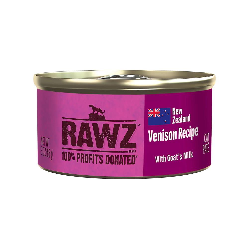 Rawz Wet Cat Food Venison Pate Recipe with Goat's Milk 94% 3oz