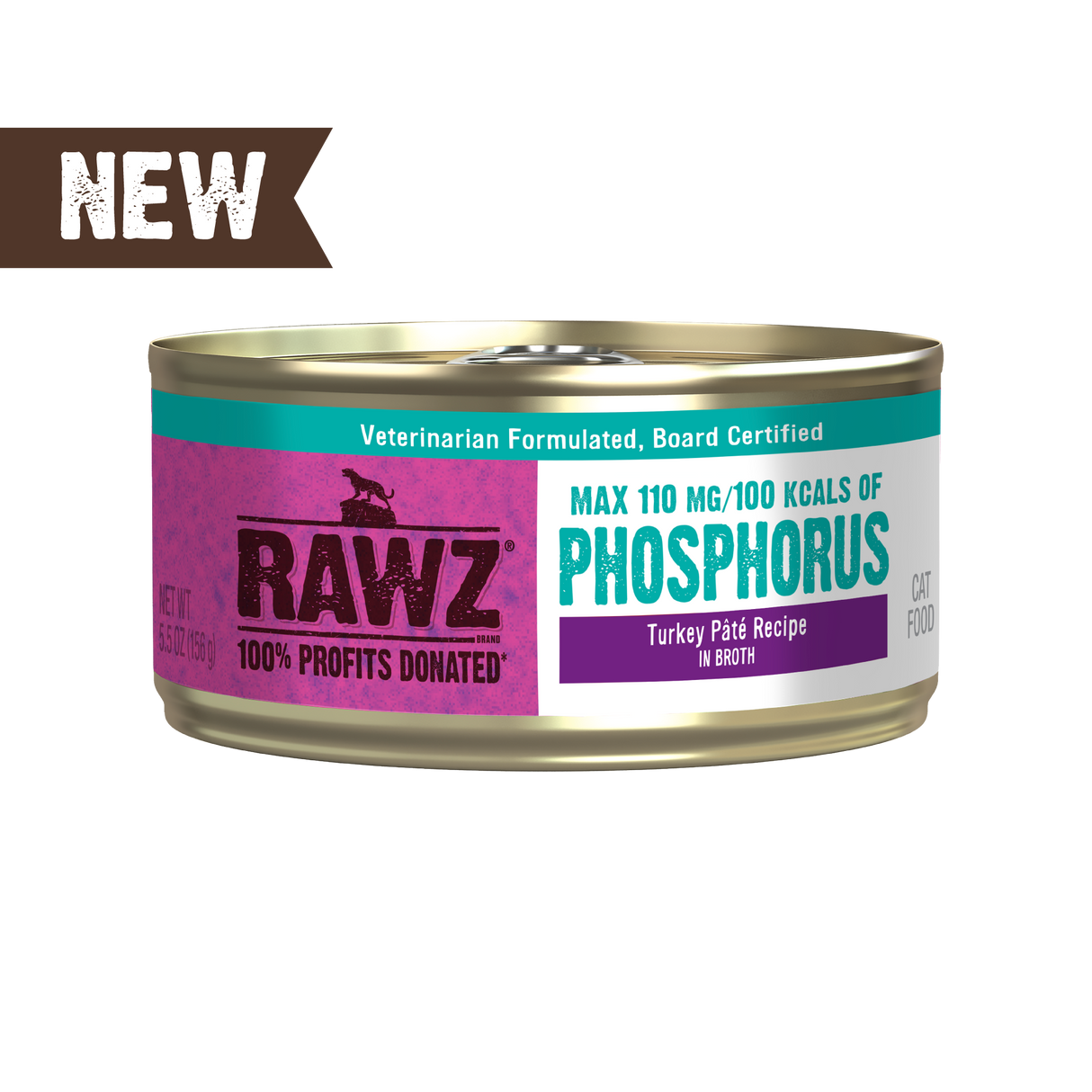 Rawz Cat Wet Food Phosphorus Turkey Pate 5.5oz