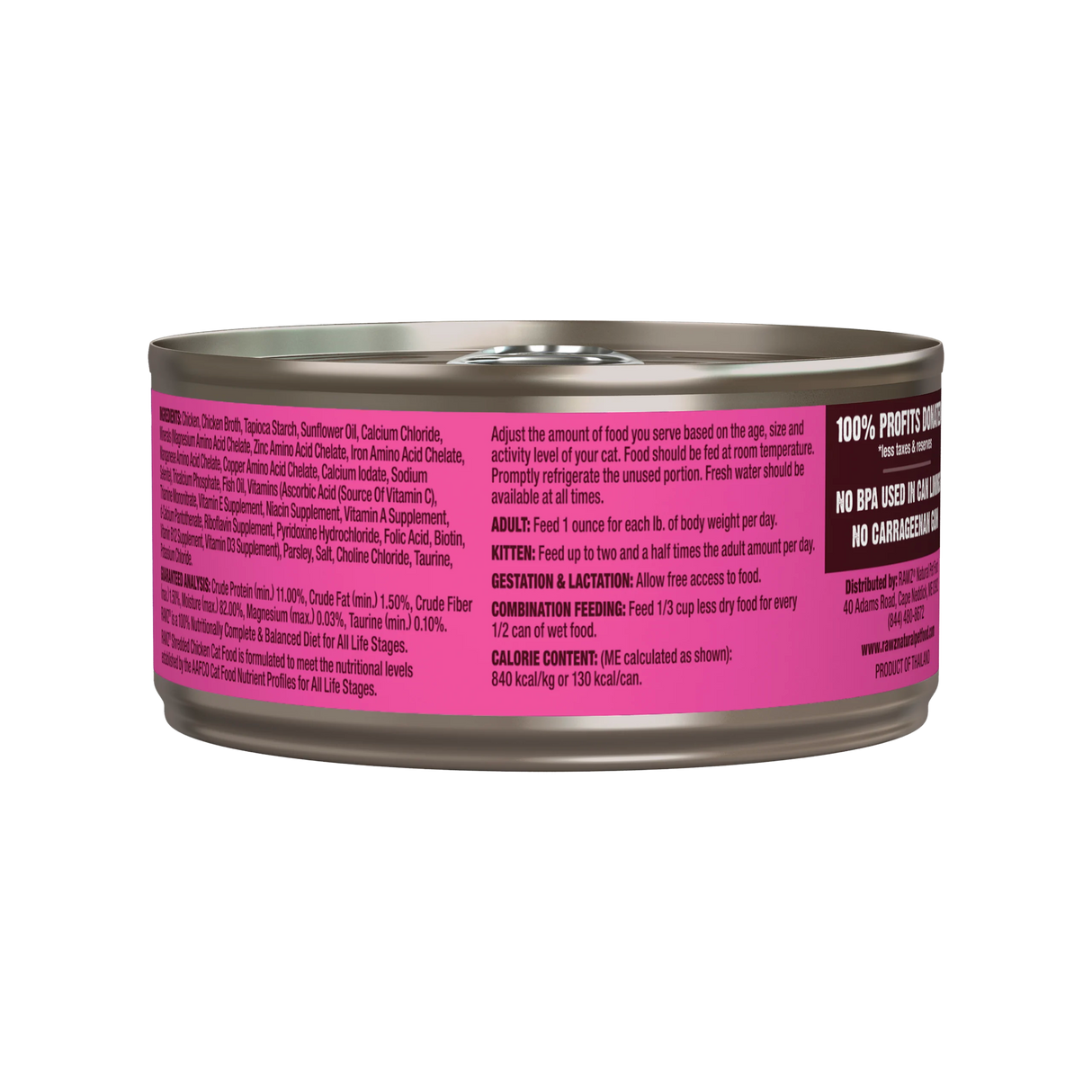 Rawz Cat Wet Food Shredded Chicken 5.5oz